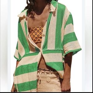 NWOT Free People We The Free Del Mar Cabana Shirt, M